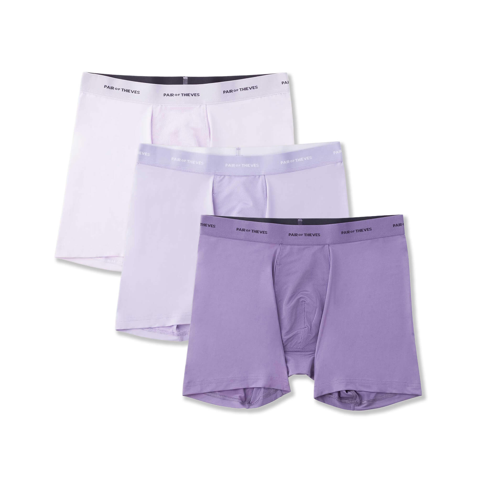 Quick Dry Action Blend Boxer Briefs Lavender Underwear 3 Pack