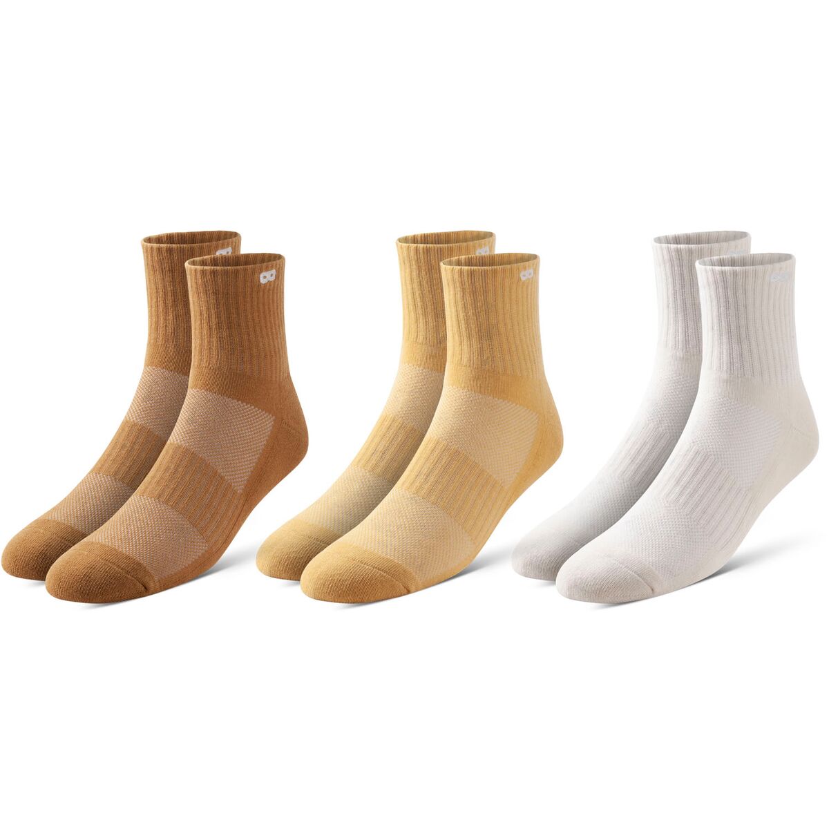 BOWO Cushion Ankle Socks, 3-Pack, Fall Tones