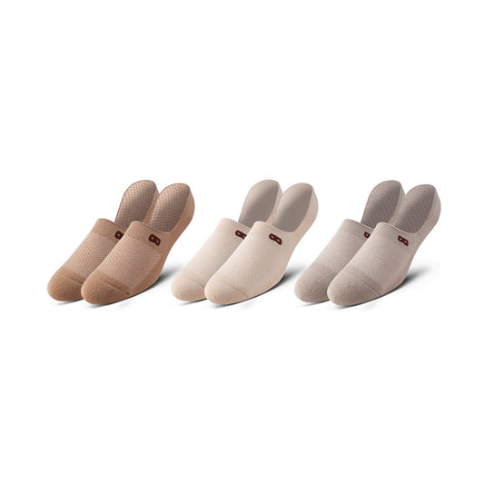 BOWO Cushion No Show Socks, 3-Pack, Assorted Colors
