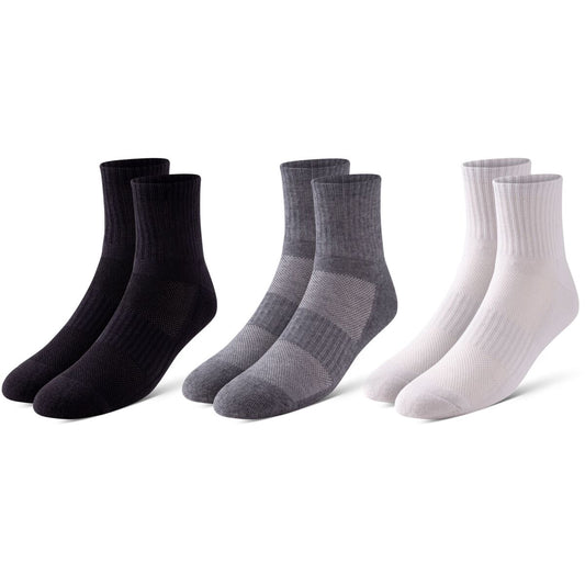 BOWO Cushion Ankle Socks, 3-Pack, Neutrals