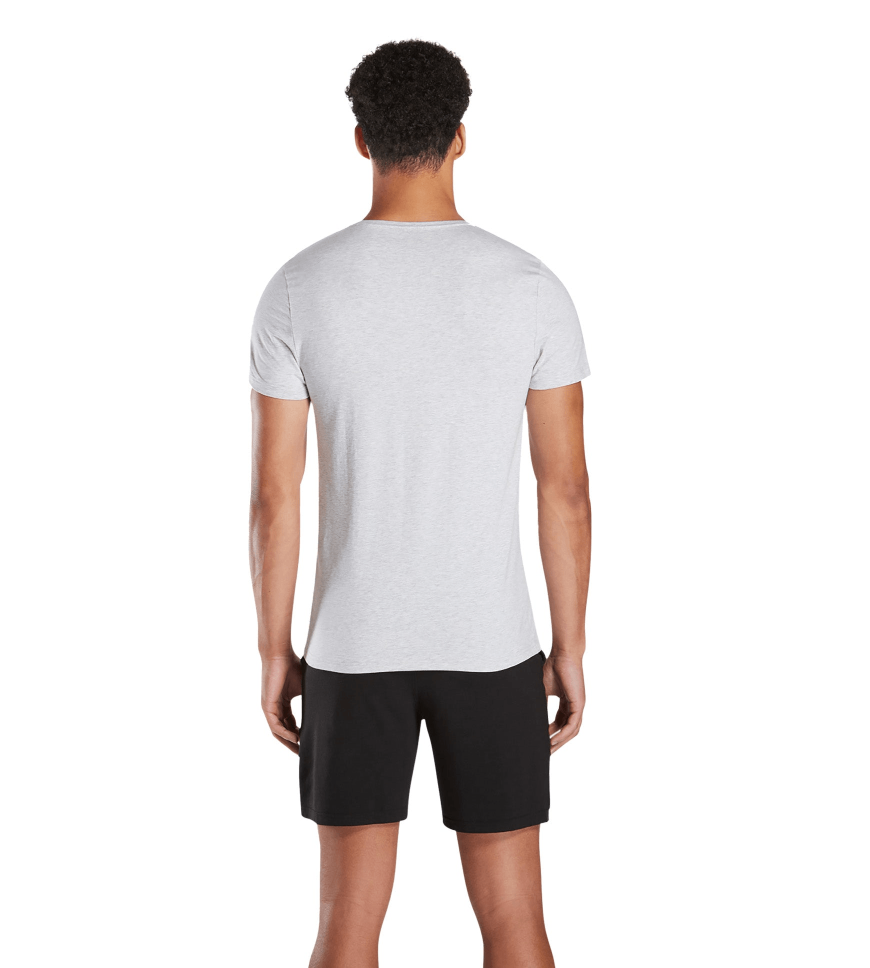 Man wearing SuperSoft Crew Neck Undershirt, 2-Pack, Gray