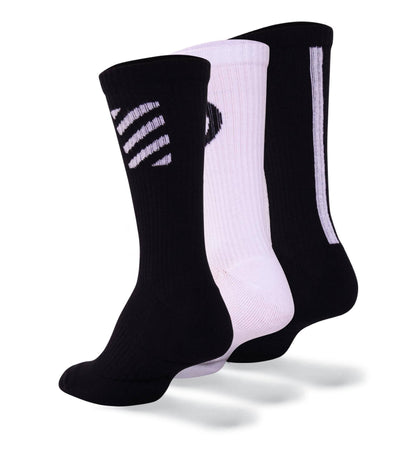 Special Edition Blackout Whiteout Cushion Crew Sock 3 Pack contains colors Black, Light Gray, Gray, Lavender, Black, Dark slate gray, Silver, Dark Gray, Gains boro