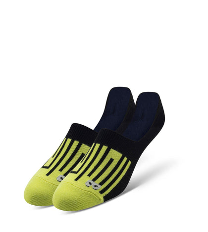 No Show Socks 3 Pack, black and green rectangles