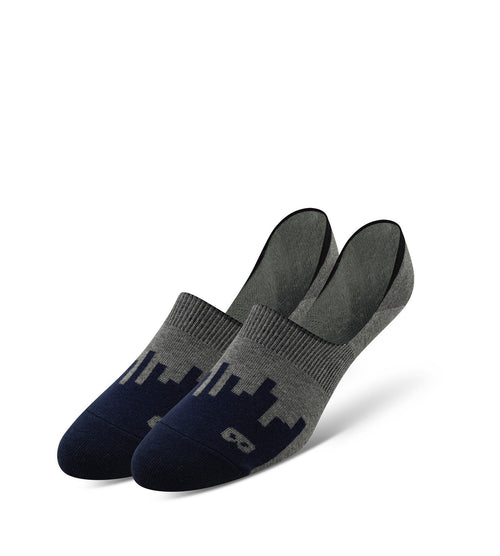 No Show Socks 3 Pack in grey, navy, and light grey