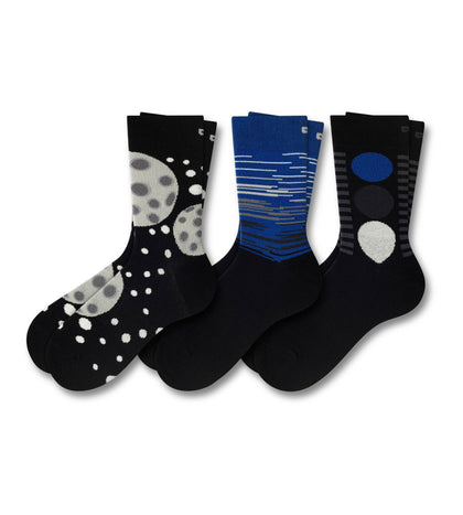 Crew Socks 3 Pack, navy, blue and white