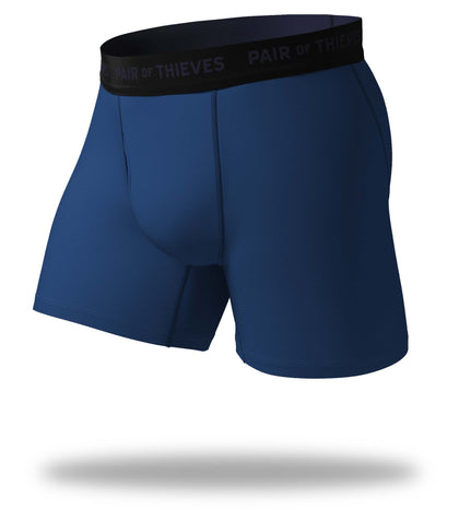 SuperFit Boxer Briefs, solid blue with black waistband