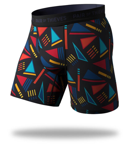 red and blue triangle long boxer brief
