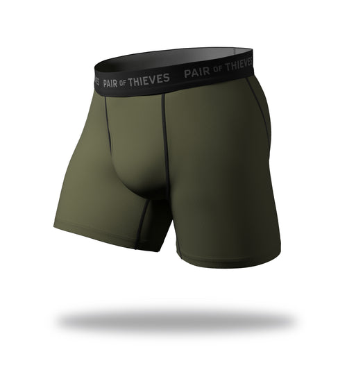 Men's Underwear SuperFit Boxer Briefs 2 Pack SEAWEED/BLACK