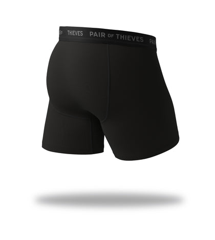 Men's Underwear SuperFit Boxer Briefs 2 Pack Black Back