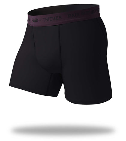 SuperFit Boxer Briefs, black with black logo on purple waistband