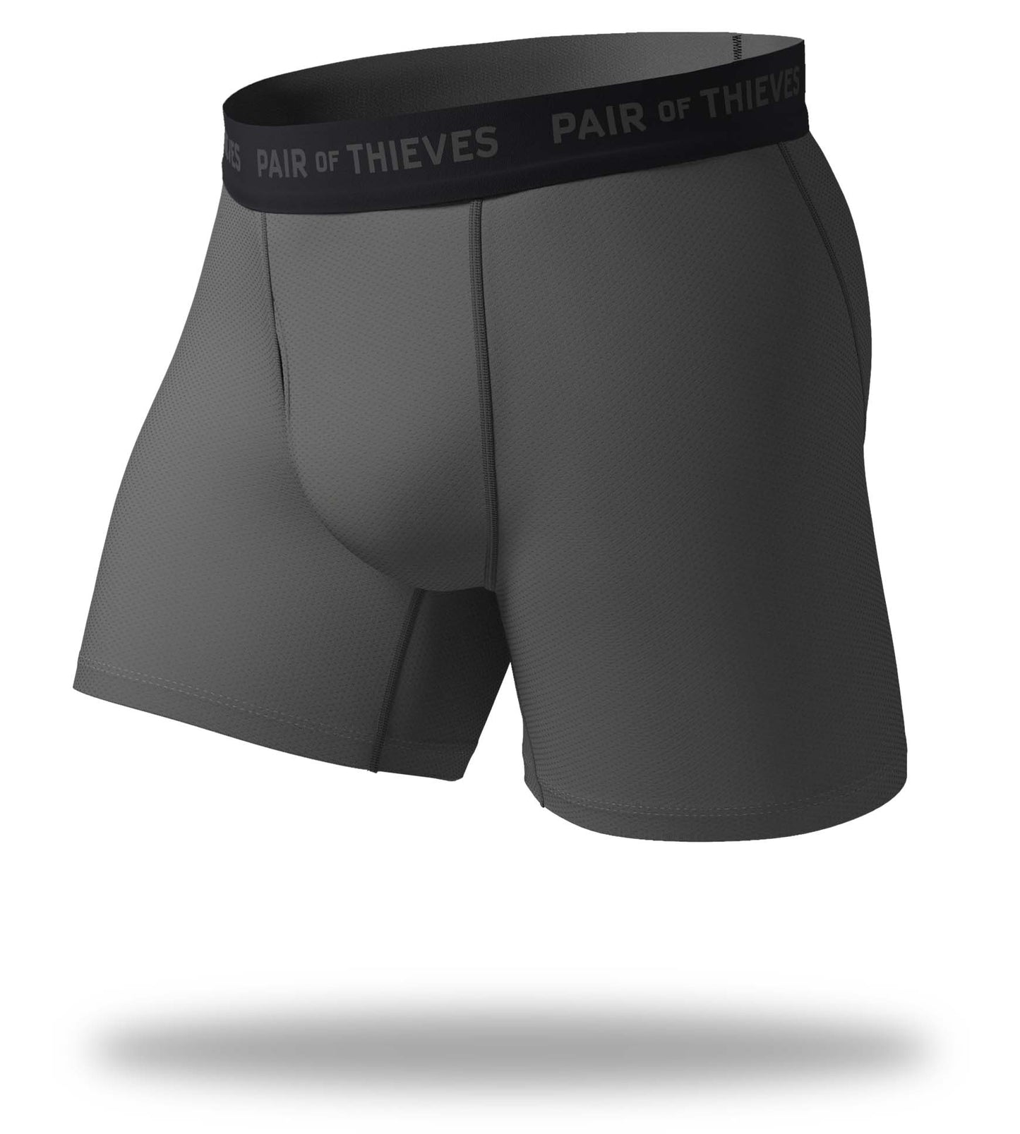 SuperFit Boxer Briefs, grey with grey logo on black waistband