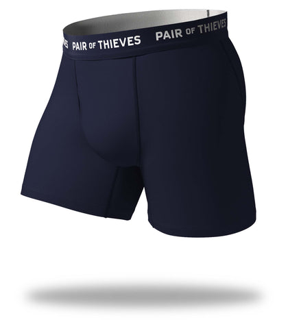 SuperFit Boxer Briefs, navy with white logo on navy waistband