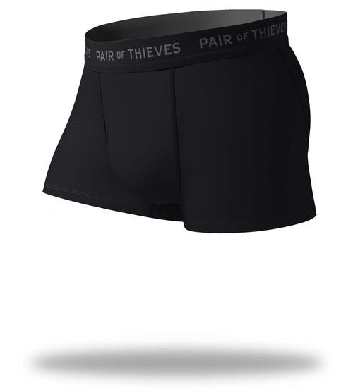 SuperFit Trunks 2 Pack, black with grey logo on black waistband