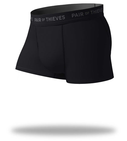 SuperFit Trunks, black with grey logo on black waistband