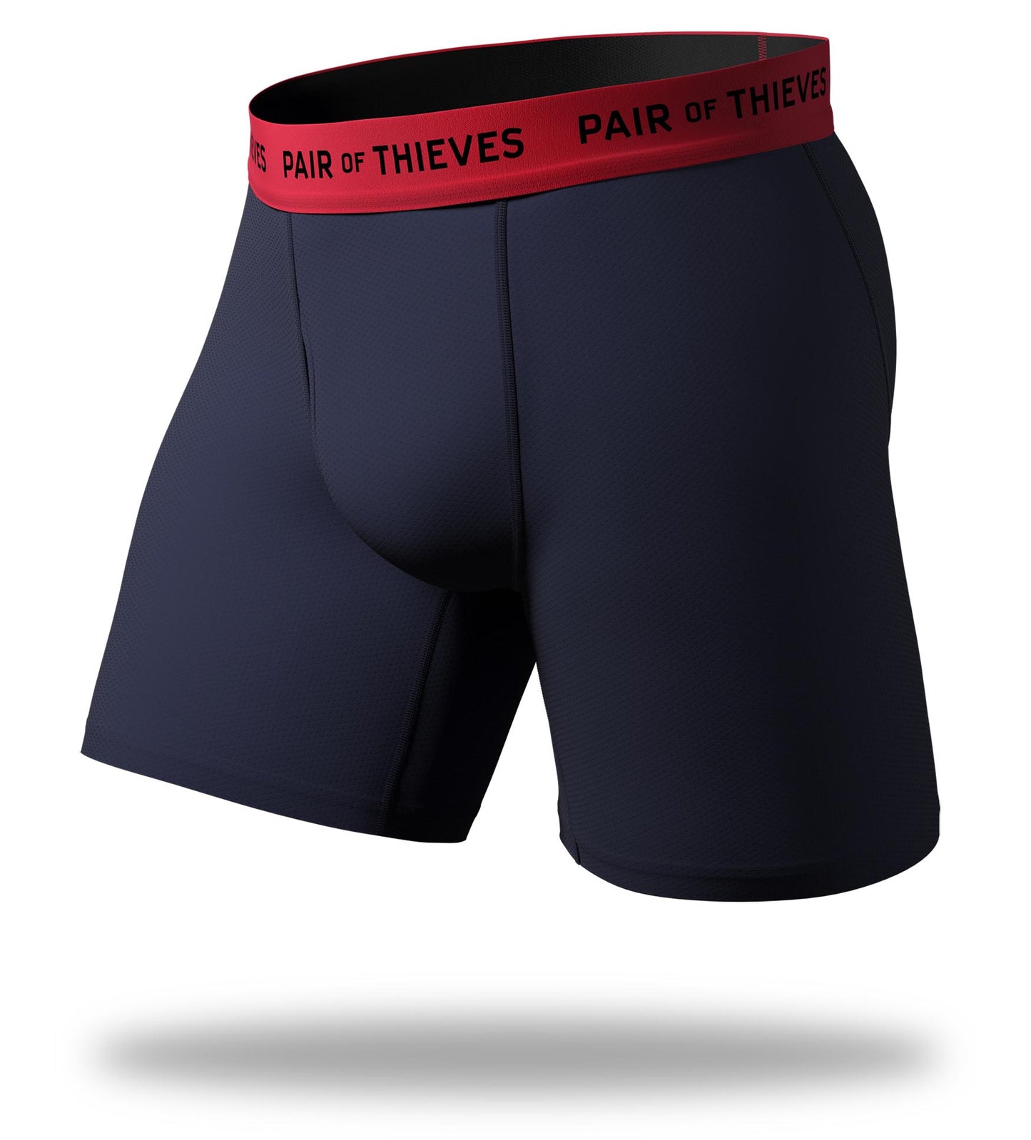 superfit blue long boxer brief, navy with black logo on red waistband