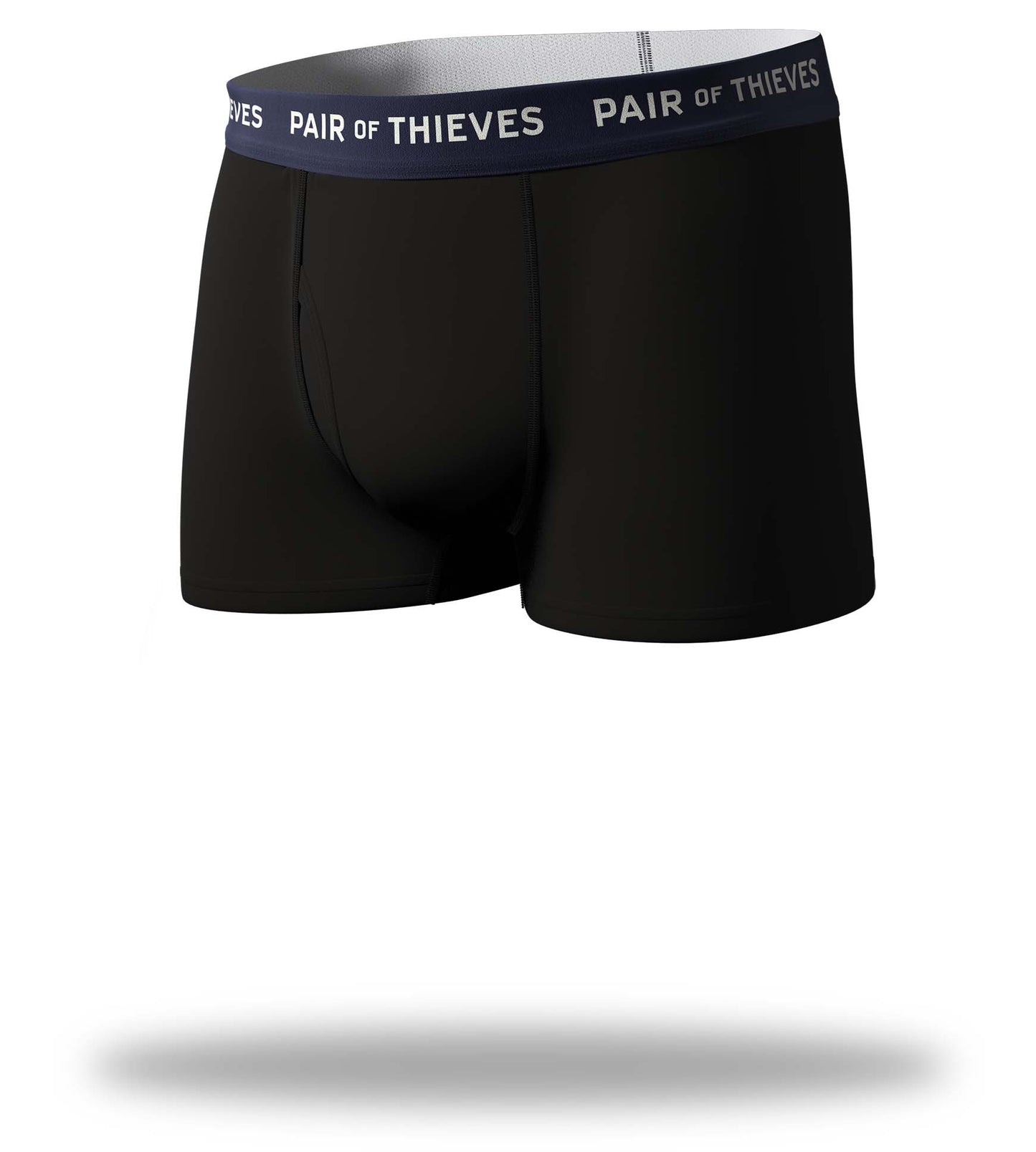supersoft black trunk, black with white logo on navy waistband