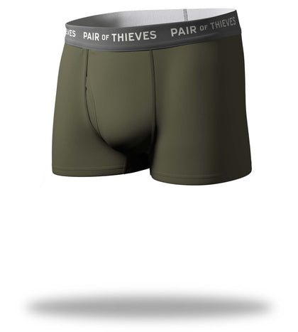 supersoft green trunk, green with white logo on gray waistband