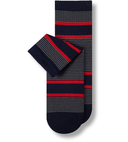 Men’s cushion ankle socks black with red stripes