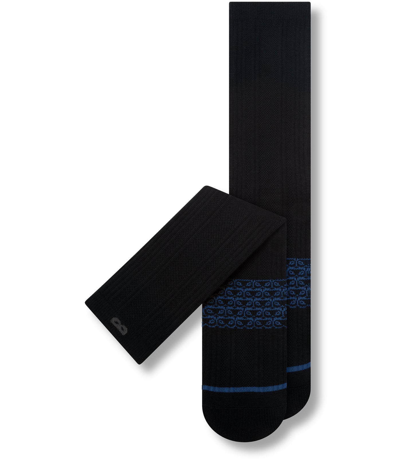 Men’s Cushion Crew Socks 6 Pack, black with blue