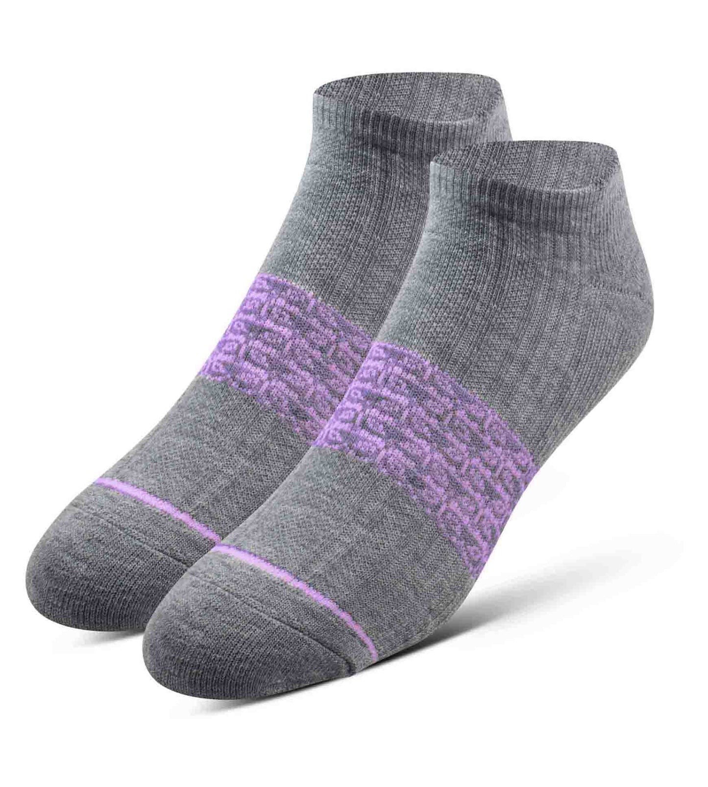 Every Day Kit Cushion Low-Cut Socks With Tab 6 Pack Grey Purple - Pair ...