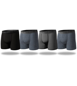Men's Underwear Every Day Kit Boxer Brief 4 Pack Heather Grey/Black/Purple