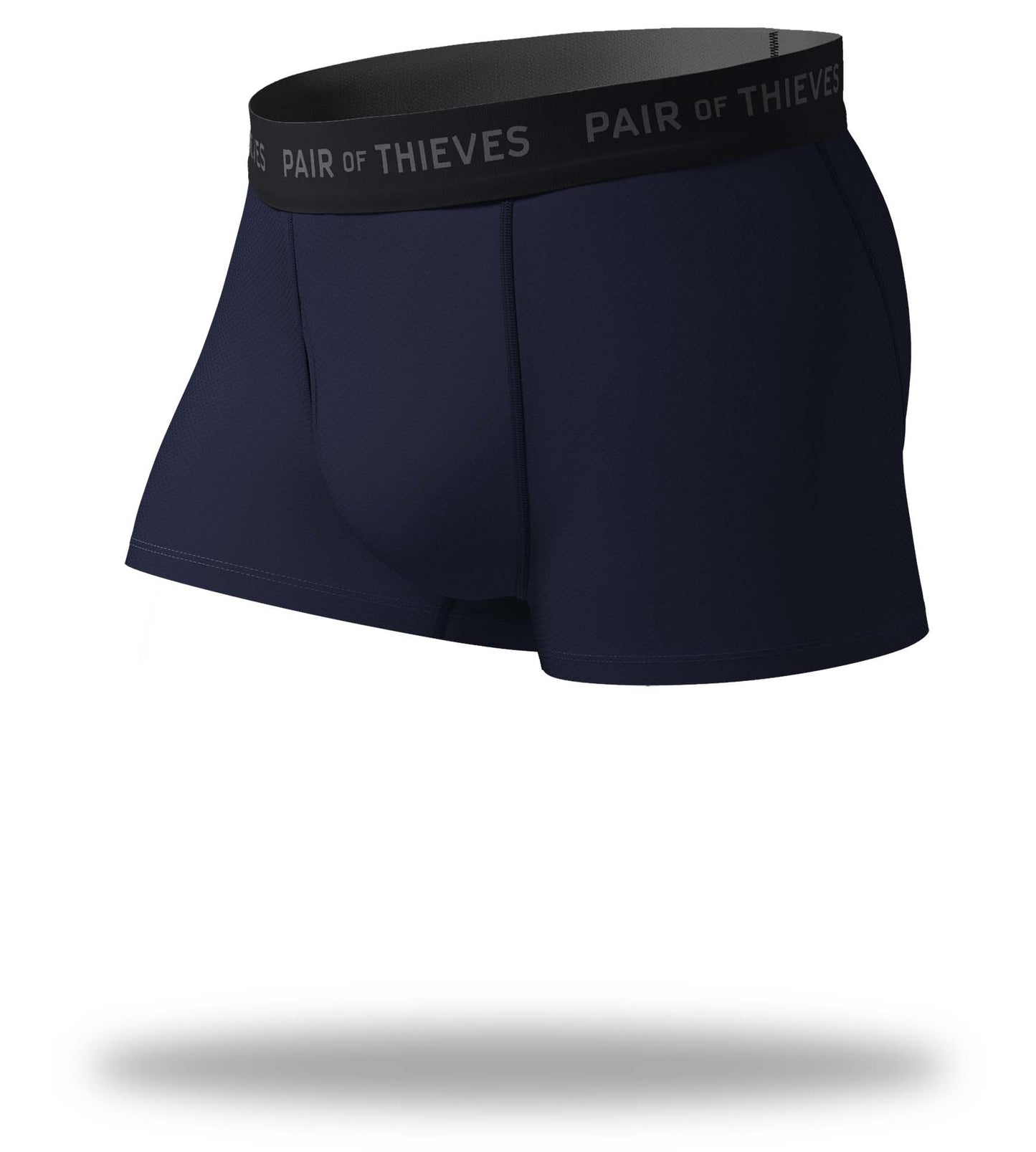 SuperFit Trunks, navy with grey logo on black waistband