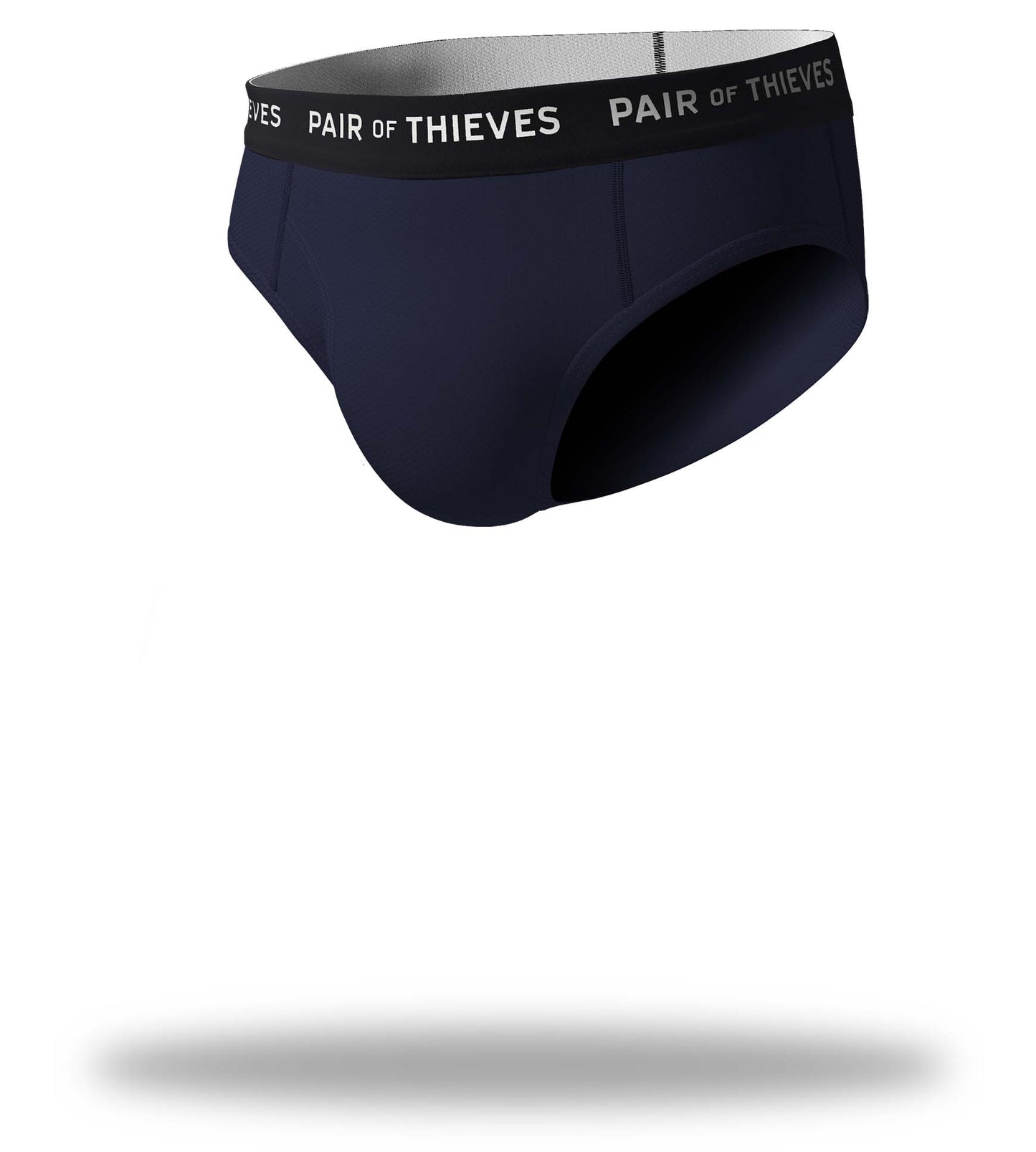 superfit blue brief, navy with white logo on navy waistband