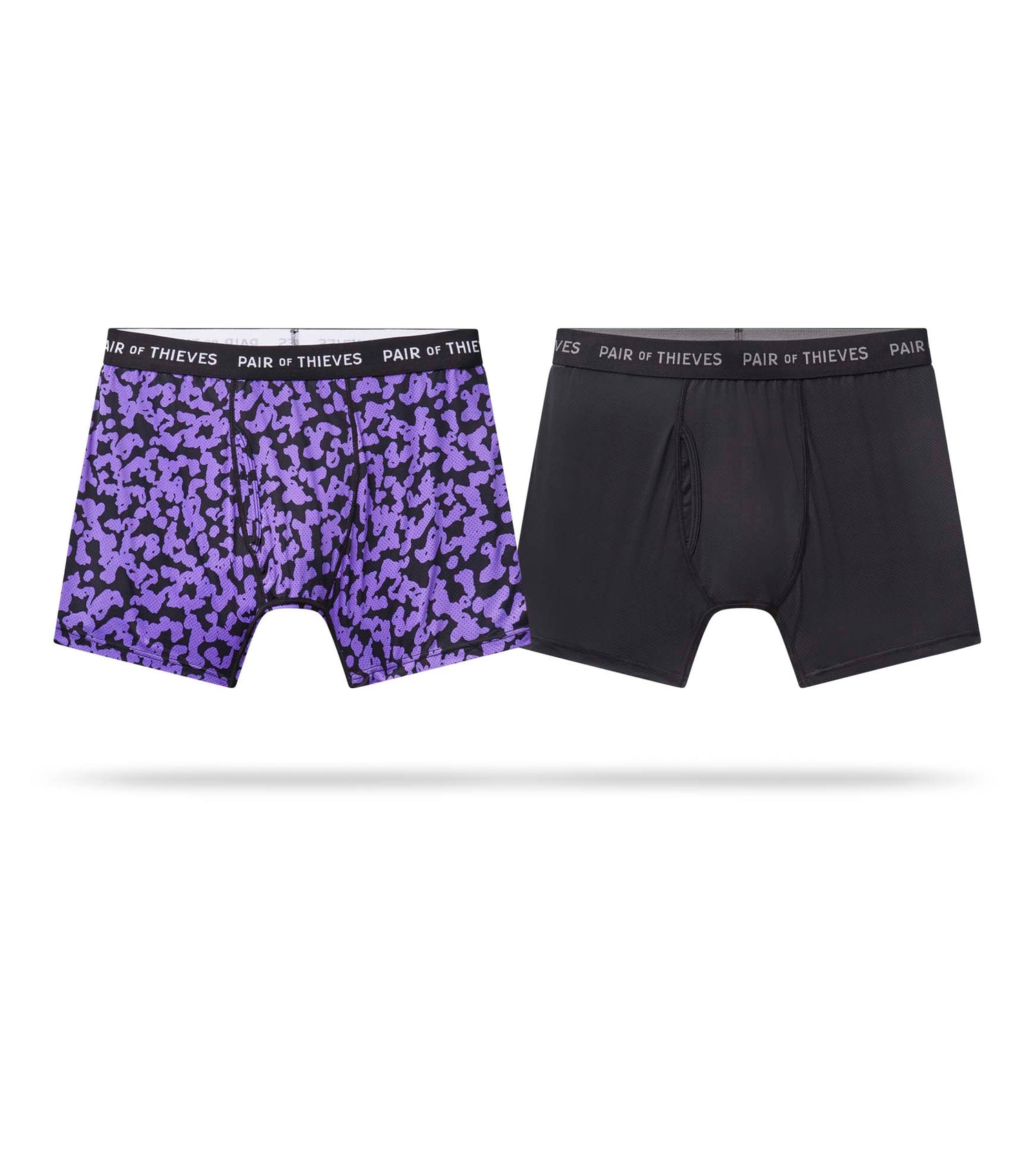 SuperFit Boxer Briefs 2 Pack Purple/Black Pattern