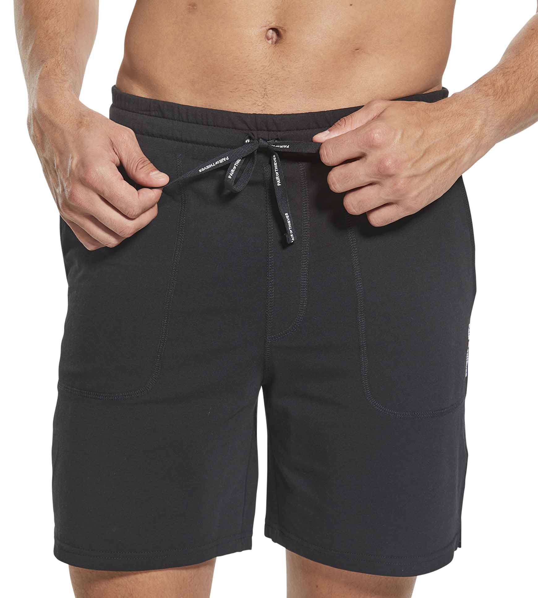 Men s Off Duty SuperSoft Lounge Shorts BLACK Pair of Thieves