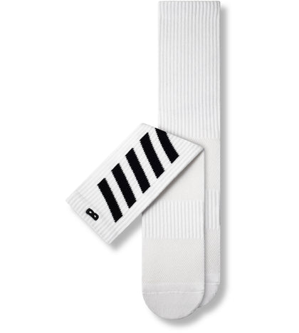Men’s cushion crew socks white with black stripes