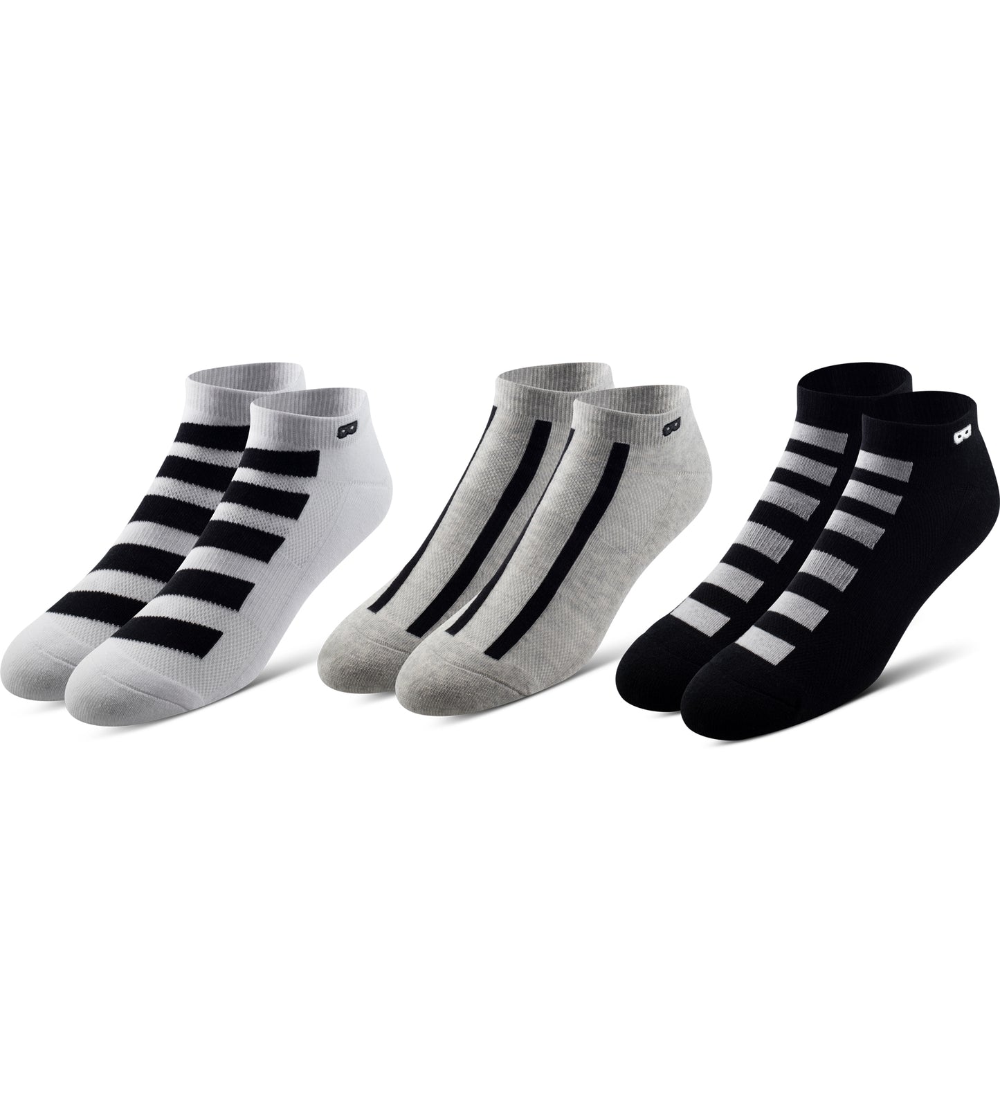 Men's Cushion Low-Cut Socks 3 Pack Black/White – Pair of Thieves