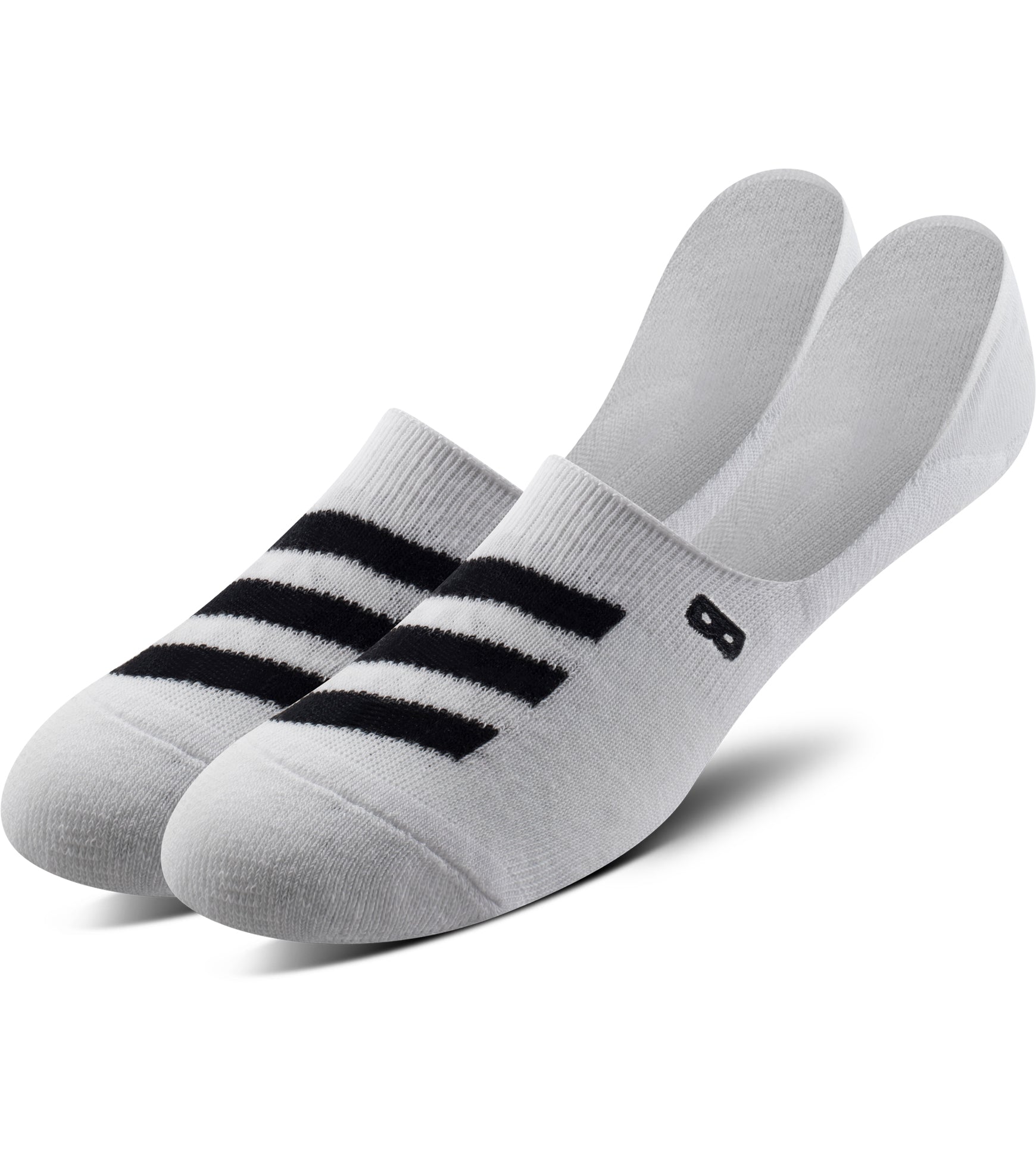 Men’s cushion no show socks 3 pack, white black and gray