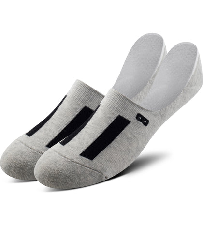 Men’s cushion no show socks gray with black stripes