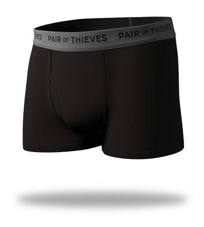 Men's Underwear SuperFit + SuperSoft Try Both Trunk 2 Pack Black Grey Band
