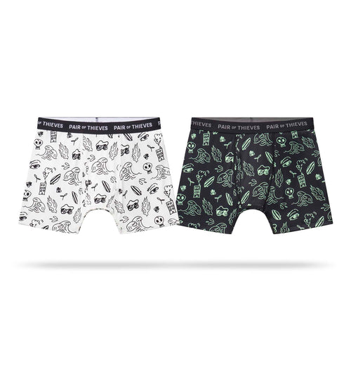 2 Pair of Thieves Super Fit Trunk Black and White Splatter Galaxy
