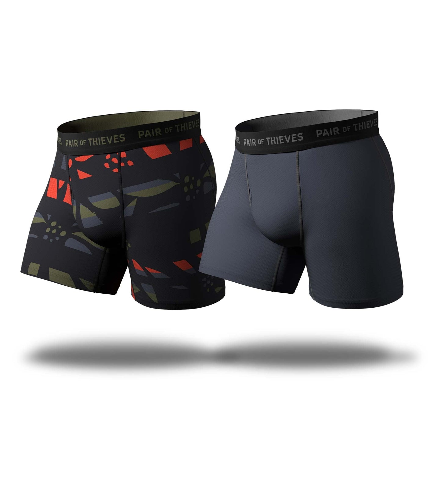 Ambaum -  SuperFit Boxer Briefs 2 Pack containing the colors Black, Dark slate gray, Silver, Dark Gray, Dark slate gray, Black, Sienna, Gray, Gains boro