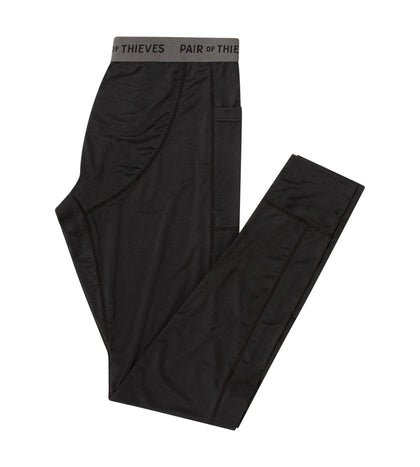 Men's base layer SuperFit pants, black, gray waistband