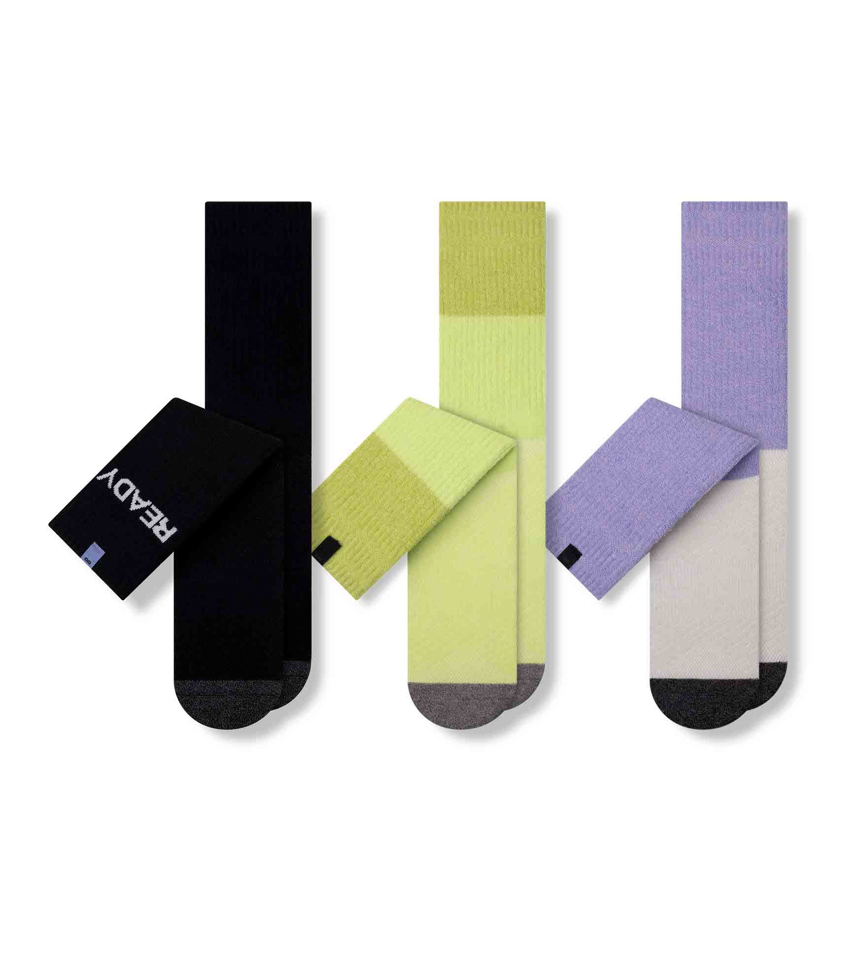 Hustle Cushion Crew Socks 3 Pack colors contain: Dark slate gray, Burly wood, Dark Gray, Silver, Dark khaki, Dim gray, Lights late gray, Gains boro, Black