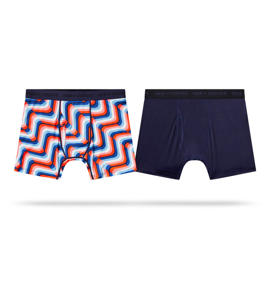 Pair of Thieves Men's Super Fit Boxer Briefs 2pk - Navy/Gold