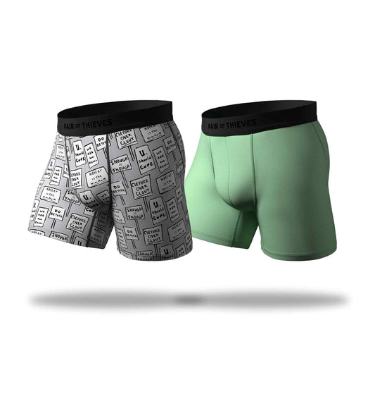 Hustle Boxer Brief 2 Pack colors contain: Dim gray, Dark slate gray, Dark Gray, Dark slate gray, Black, Gains boro, Silver, Gray, Silver