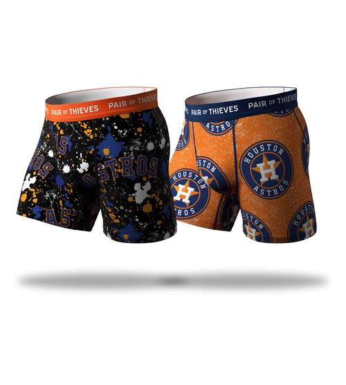 Milwaukee Brewers Pair of Thieves Super Fit 2-Pack Boxer Briefs Set -  White/Navy