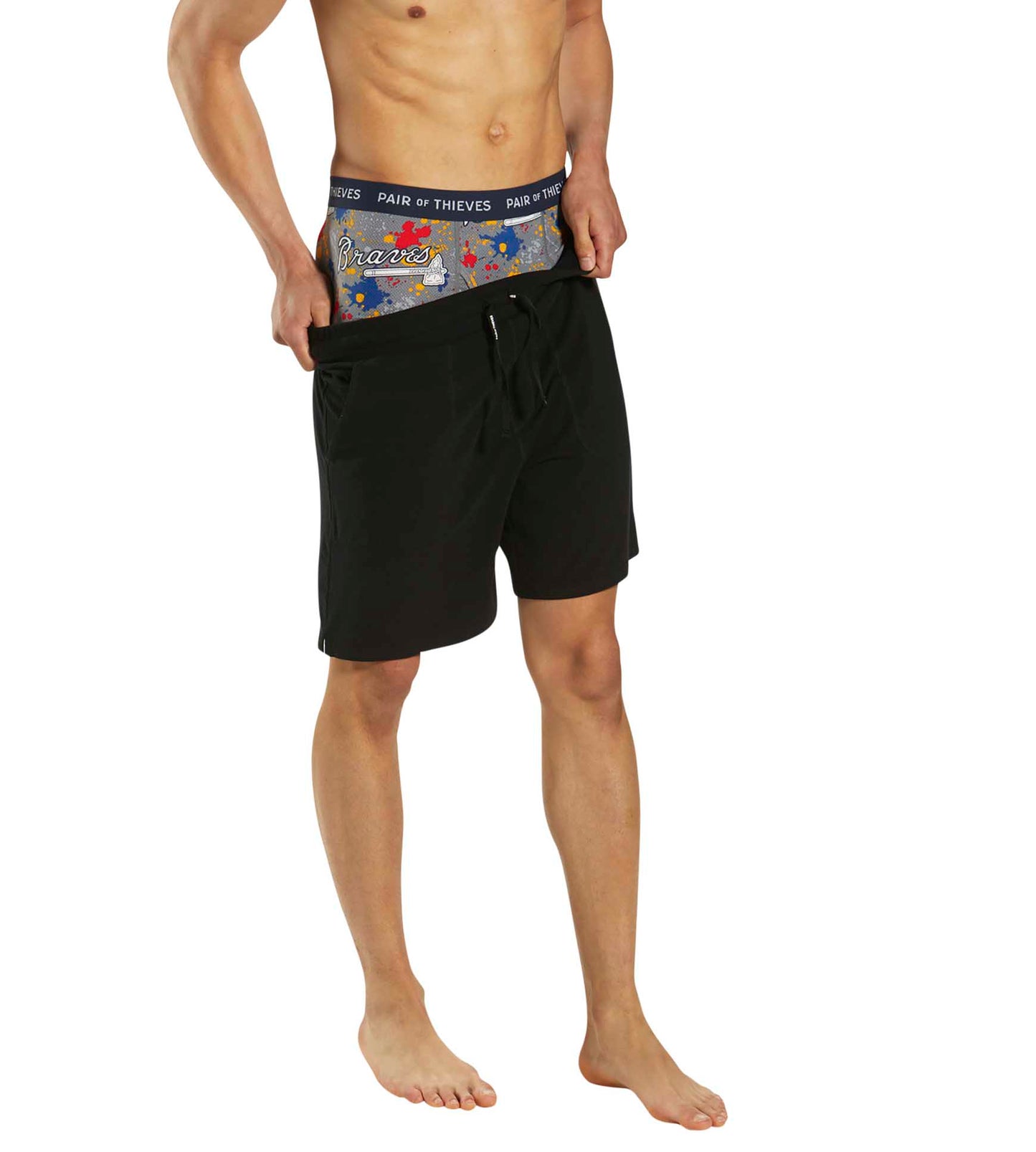 MLB Atlanta Braves SuperFit Boxer Brief 2 Pack containing the colors Dark slate gray, Dark khaki, Black, Sienna, Gray, Silver, Peru, Tan, Sienna