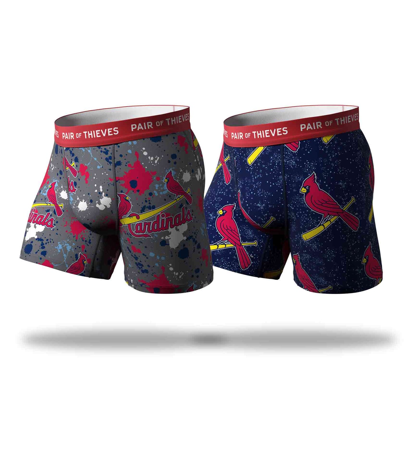 MLB St. Louis Cardinals SuperFit Boxer Brief 2 Pack containing the colors Black, Brown, Dark slate gray, Dark Gray, Maroon, Dark slate gray, Dim gray, Gains boro, Goldenrod