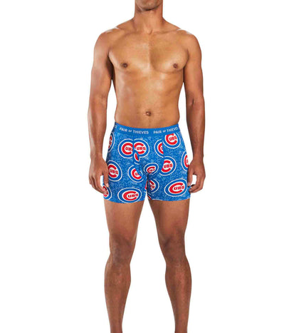 MLB Chicago Cubs SuperFit Boxer Brief 2 Pack containing the colors Peru, Steel blue, Dark olive green, Rosy brown, Light Gray, Dark slate blue, Cornflower blue, Sienna, Fire brick