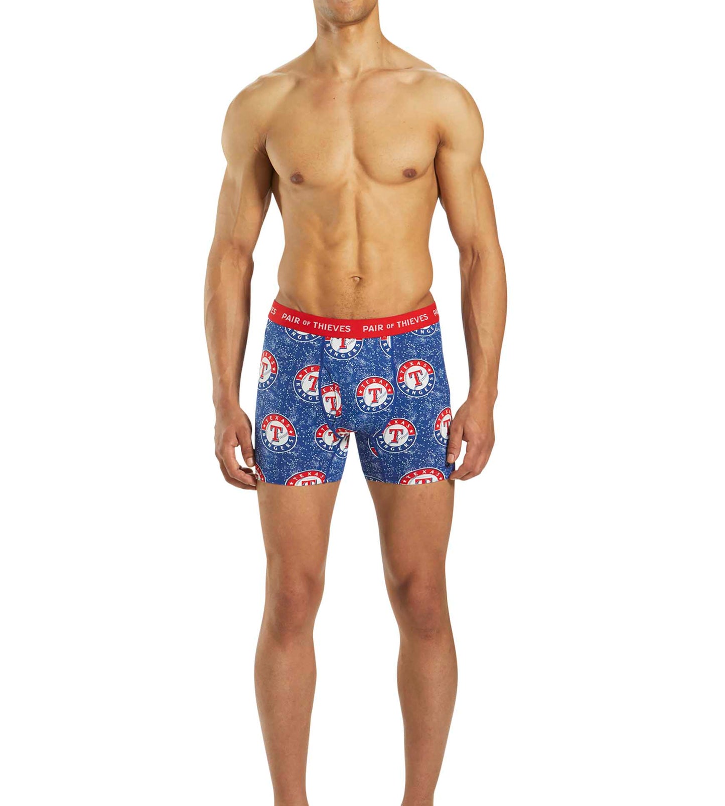 MLB Texas Rangers SuperFit Boxer Brief 2 Pack containing the colors Peru, Dark slate blue, Burly wood, Sienna, Light Gray, Dark salmon, Fire brick, Saddle brown, Lights late gray