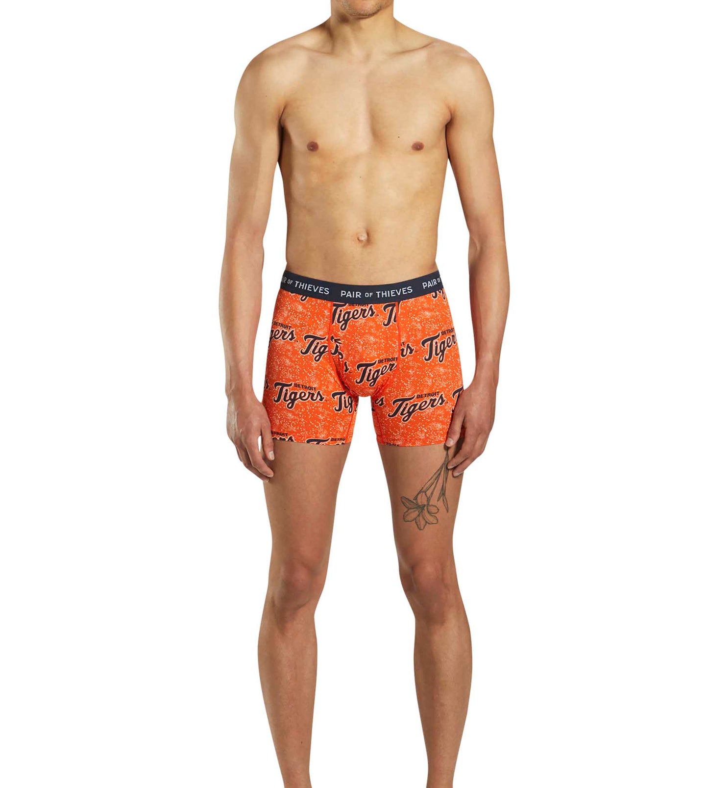 MLB Detroit Tigers SuperFit Boxer Brief 2 Pack containing the colors Rosy brown, Burly wood, Fire brick, Chocolate, Tan, Indian red, Coral, Dark slate gray, Sienna