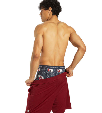 MLB Cleveland Guardians SuperFit Boxer Brief 2 Pack containing the colors Dark salmon, Maroon, Dark slate gray, Burly wood, Sienna, Gray, Burly wood, Peru, Black
