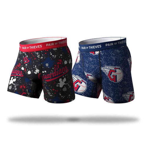 MLB Cleveland Guardians SuperFit Boxer Brief 2 Pack containing the colors Dark slate gray, Lights late gray, Crimson, Black, Silver, Dim gray, Gains boro, Maroon, Dark slate gray