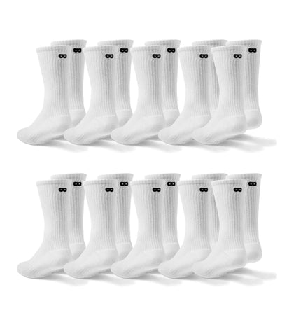 Ribbed Crew Socks 10 Pack colors contain: Light Gray, Black, Gains boro, Silver, Gray, Lavender, Silver, Dark Gray, Gains boro