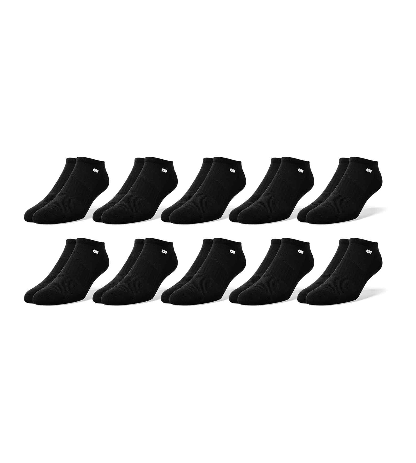 Cushion Low-Cut Socks 10 Pack containing the colors Black, Dark slate gray, Silver, Gray, Dark slate gray, Gains boro, Black, Dim gray, Black